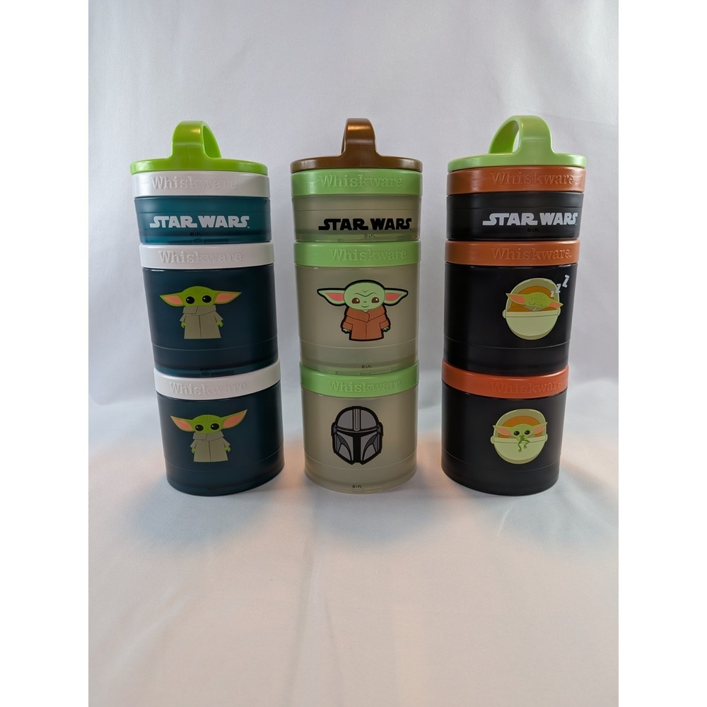 Whiskware Star Wars Grogu Mandalorian Stacking Snack Containers Set of 3 Jars